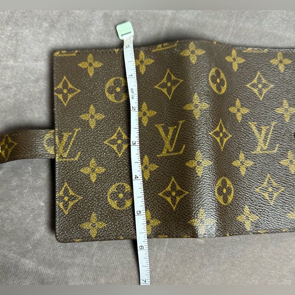 Louis Vuitton Monogram small rings Agenda wallet book brown tan leather EUC - Picture 12 of 12